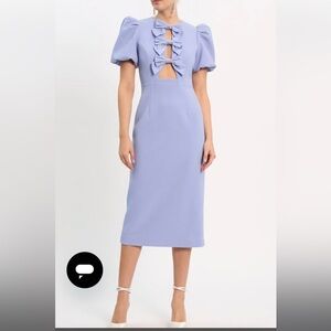 Rebecca Vallance Annabelle Bow Crepe Midi Dress